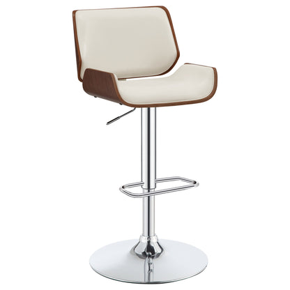 Coaster Folsom Upholstered Adjustable Bar Stool Black and Chrome White