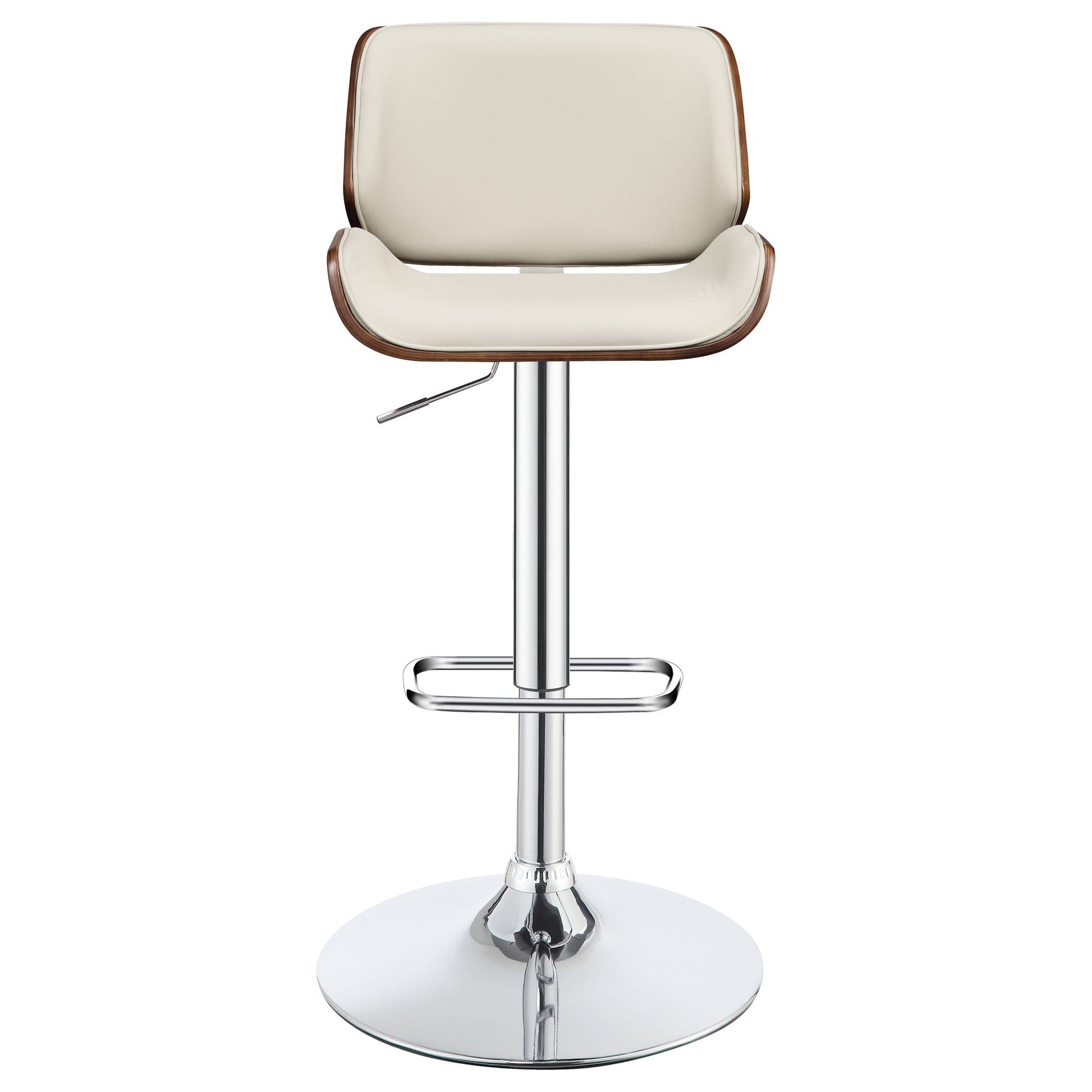 Coaster Folsom Upholstered Adjustable Bar Stool Black and Chrome White