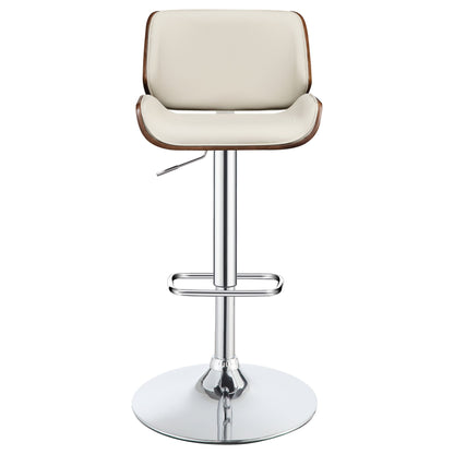 Coaster Folsom Upholstered Adjustable Bar Stool Black and Chrome White