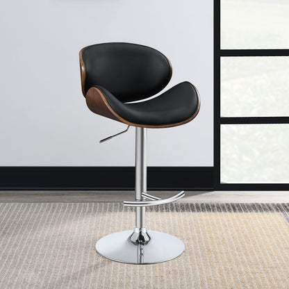 Coaster Harris Adjustable Bar Stool Black and Chrome White