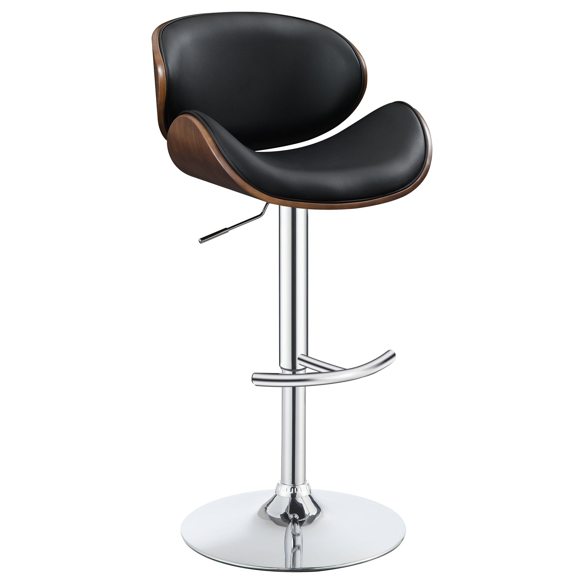 Coaster Harris Adjustable Bar Stool Black and Chrome Black