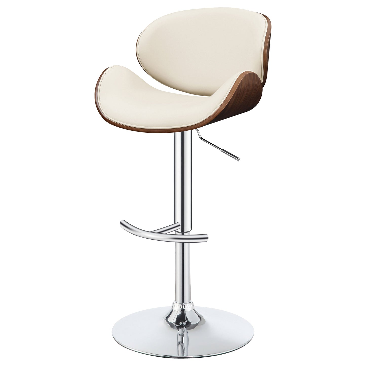 Coaster Harris Adjustable Bar Stool Black and Chrome White