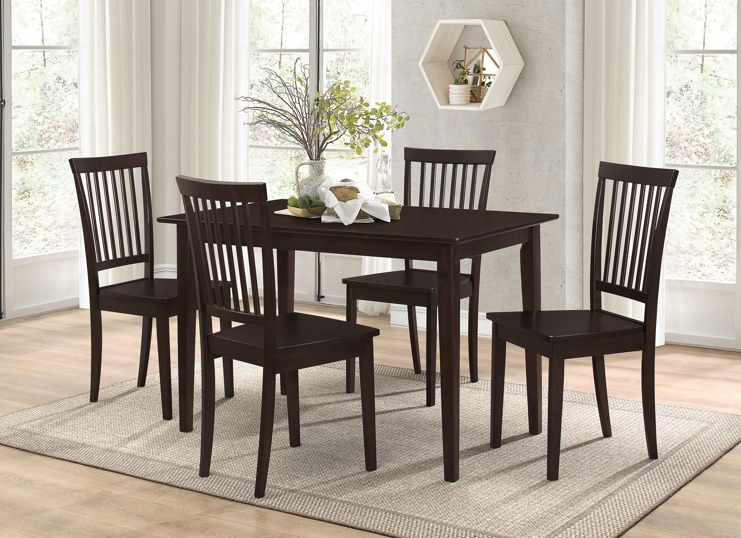 Gomez  Rectangular Dining Table Set Cappuccino