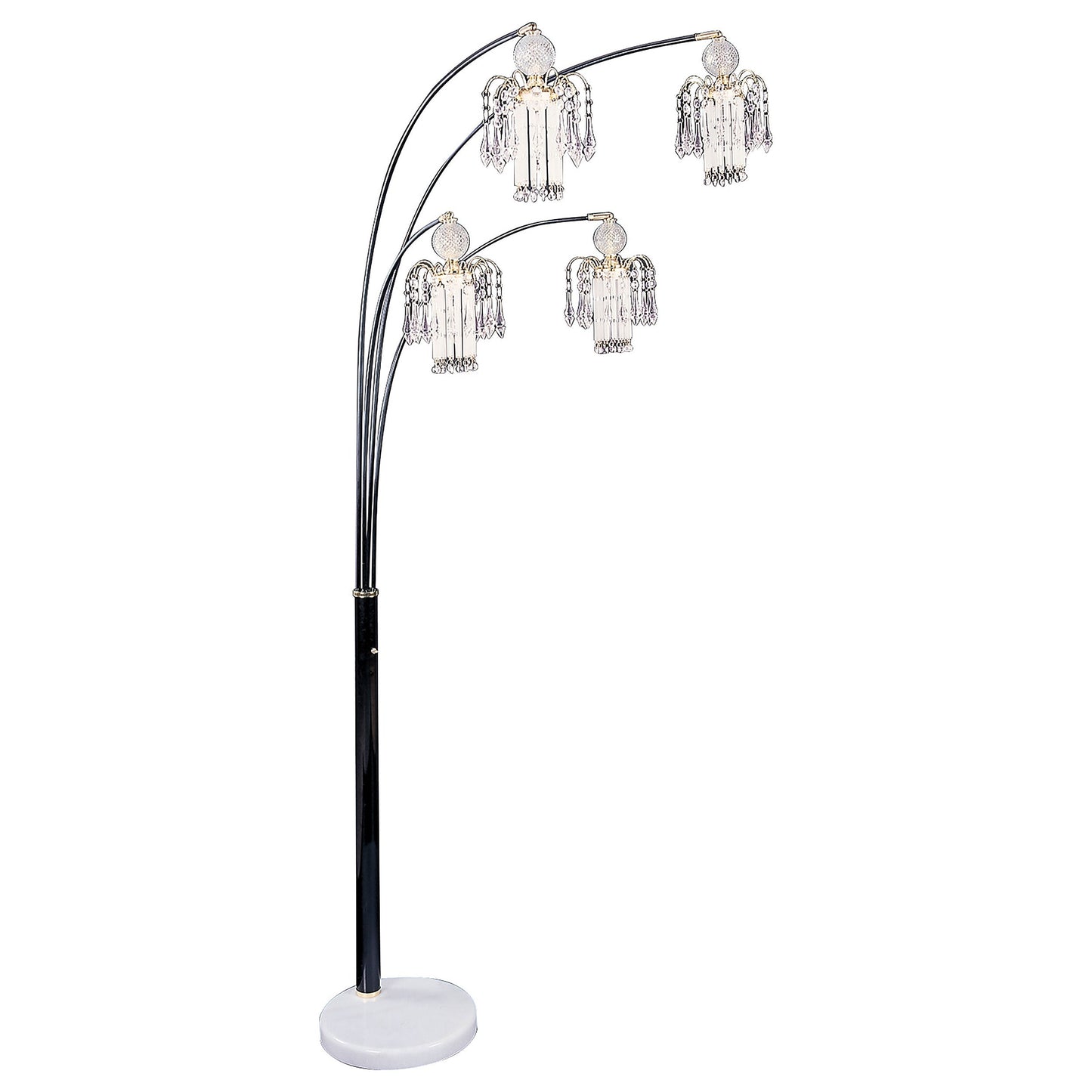 Maisel Floor Lamp with 4 Staggered Shades Black