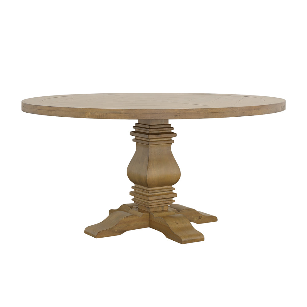 Florence Round Pedestal Dining Table Rustic Smoke