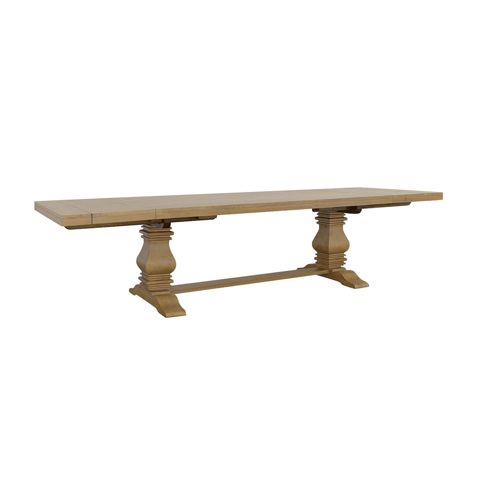 Florence Double Pedestal Dining Table Rustic Smoke