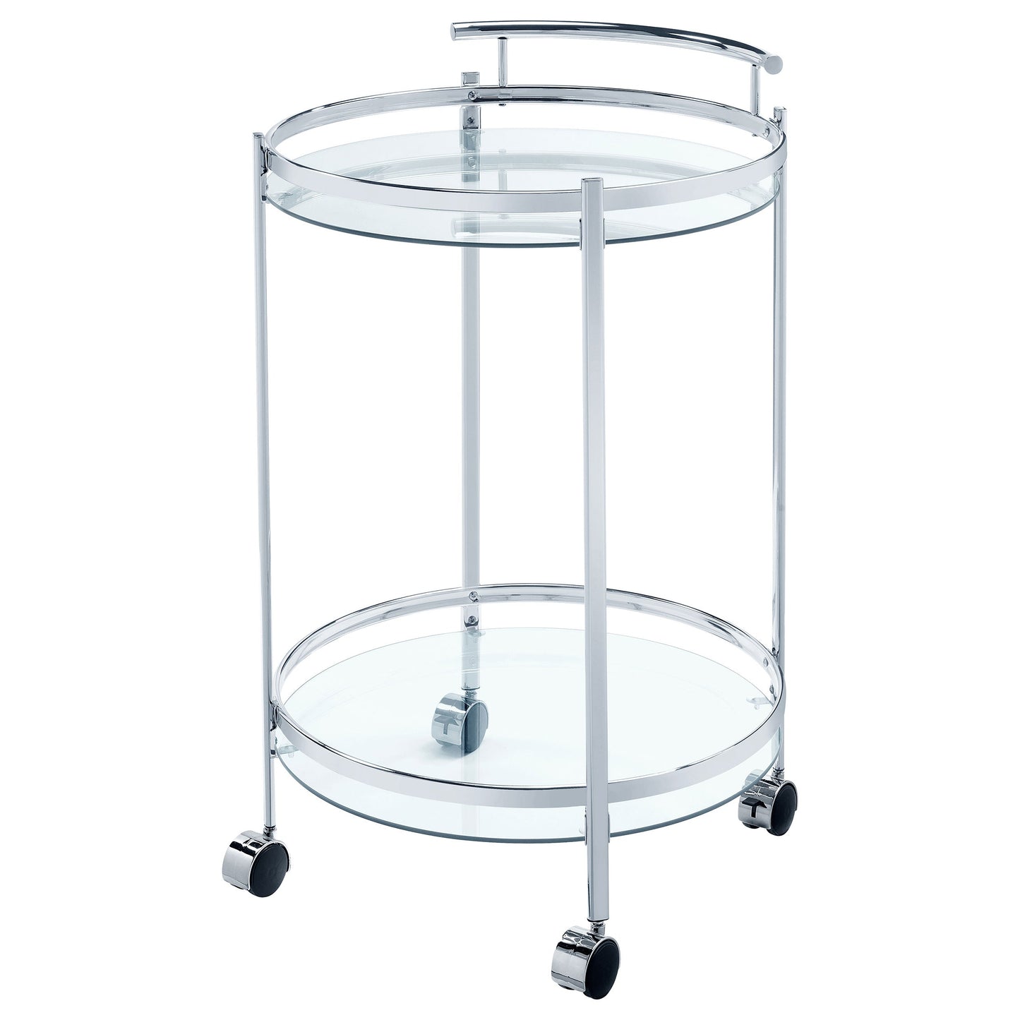 Chrissy 2-tier Round Glass Bar Cart Brass