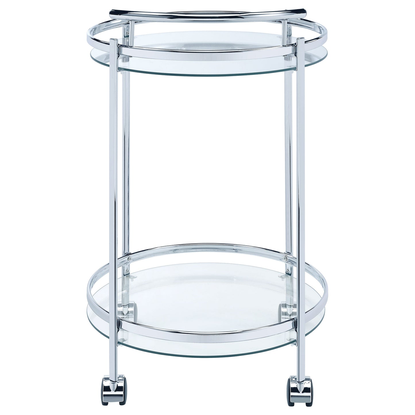 Chrissy 2-tier Round Glass Bar Cart Brass