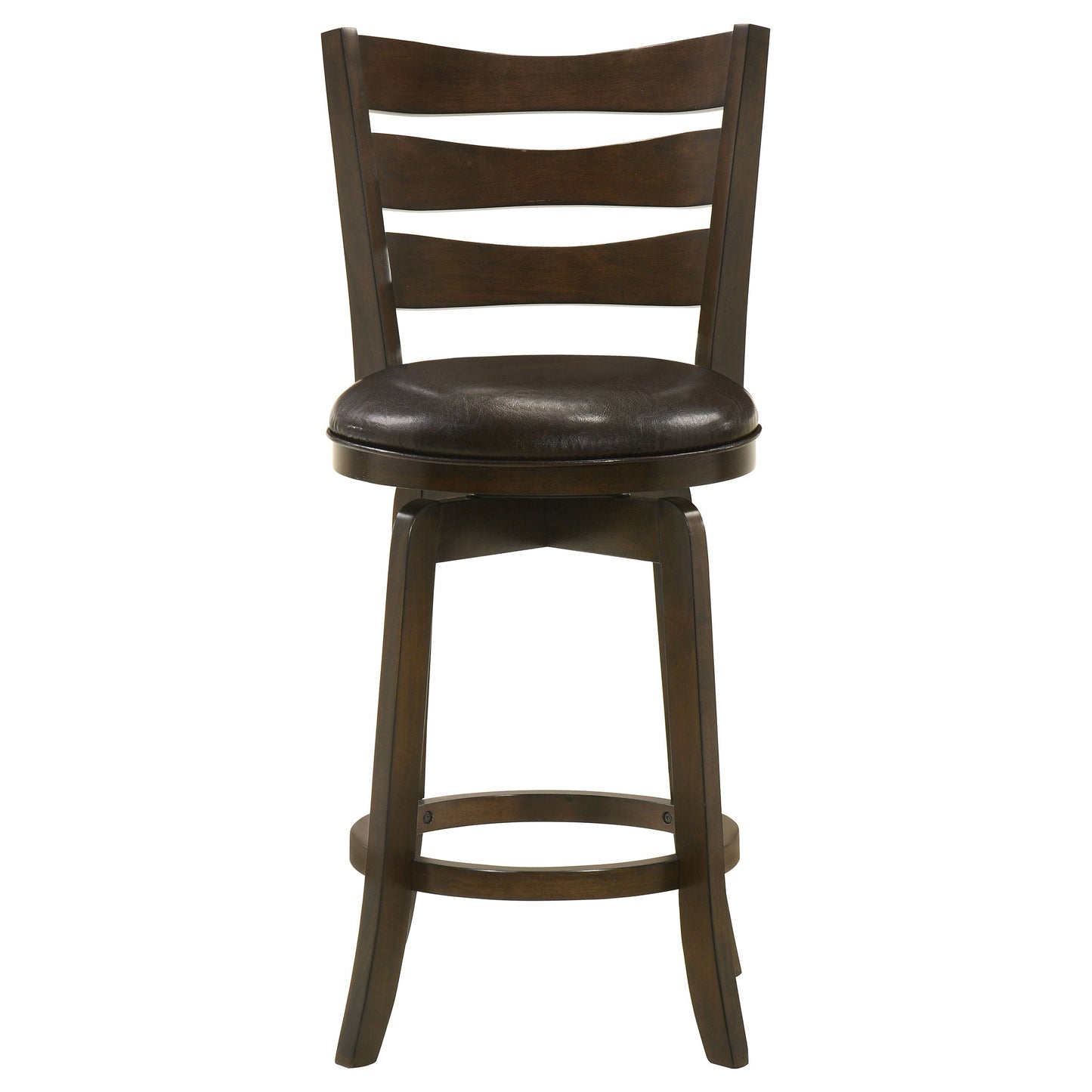 Coaster Murphy Ladder Back Counter Height Swivel Bar Stool Dark Cherry and Brown Counter Height