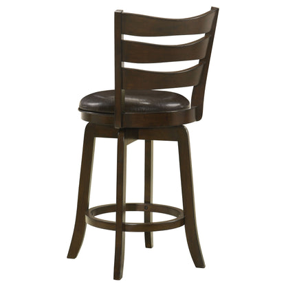 Coaster Murphy Ladder Back Counter Height Swivel Bar Stool Dark Cherry and Brown Counter Height