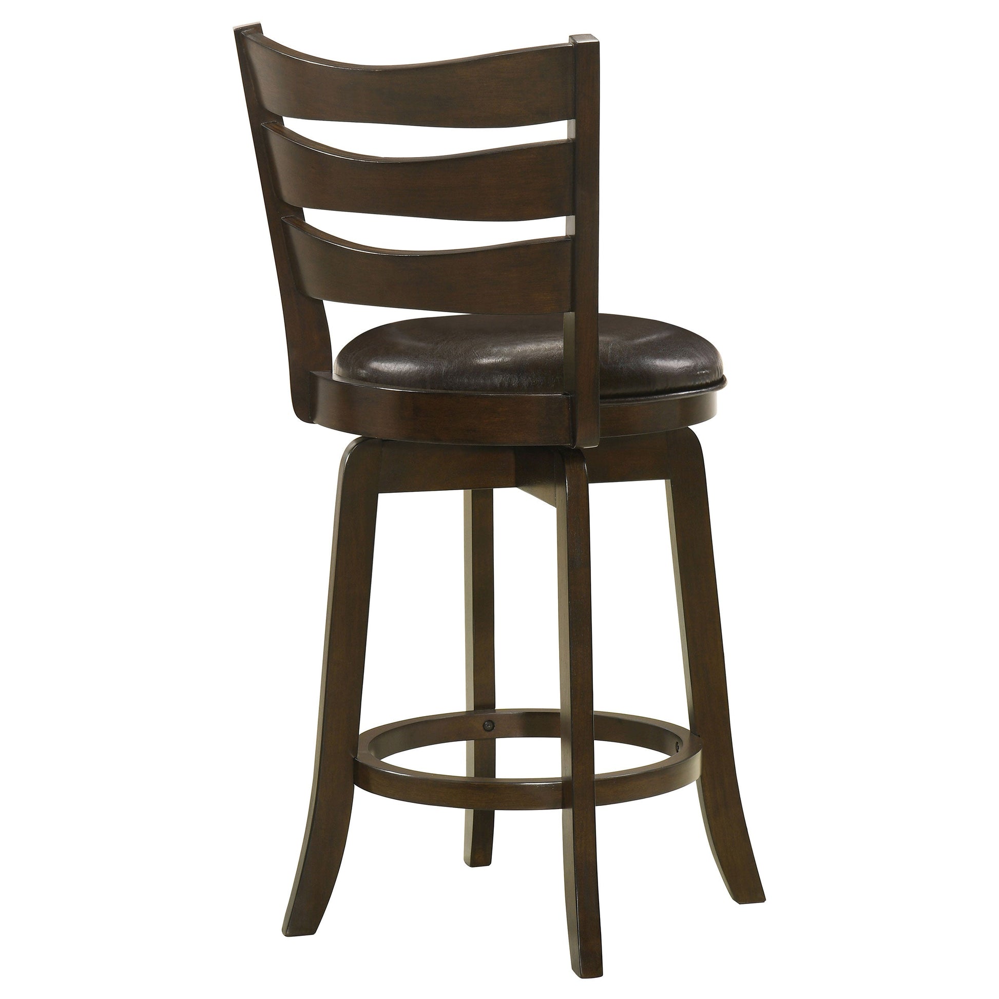 Coaster Murphy Ladder Back Counter Height Swivel Bar Stool Dark Cherry and Brown Counter Height