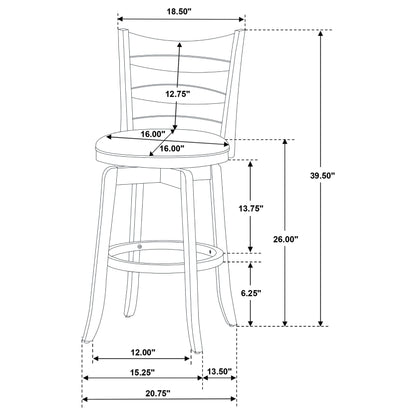 Coaster Murphy Ladder Back Counter Height Swivel Bar Stool Dark Cherry and Brown Counter Height