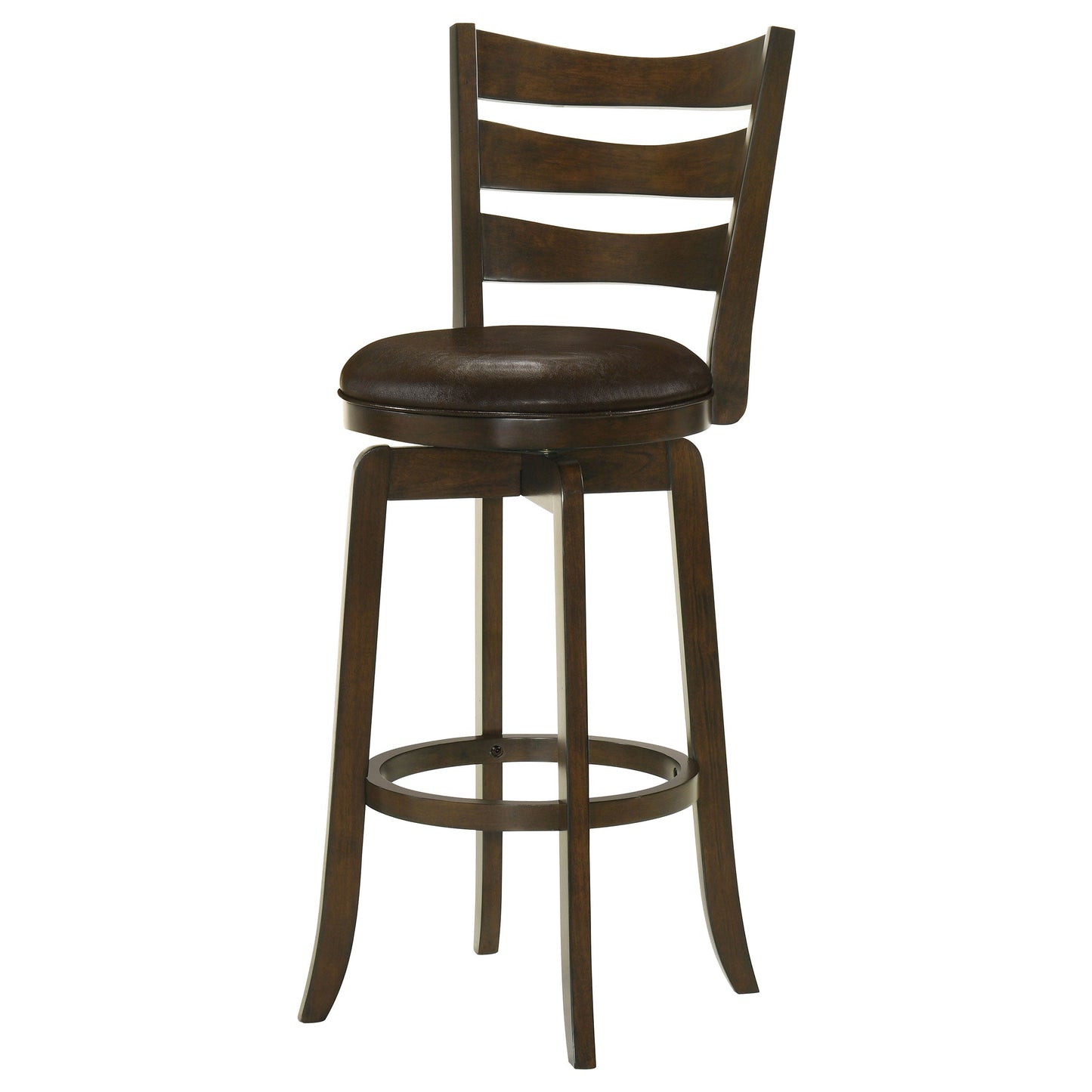 Coaster Murphy Ladder Back Counter Height Swivel Bar Stool Dark Cherry and Brown Counter Height