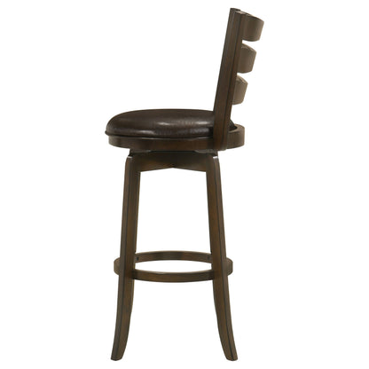 Coaster Murphy Ladder Back Counter Height Swivel Bar Stool Dark Cherry and Brown Counter Height