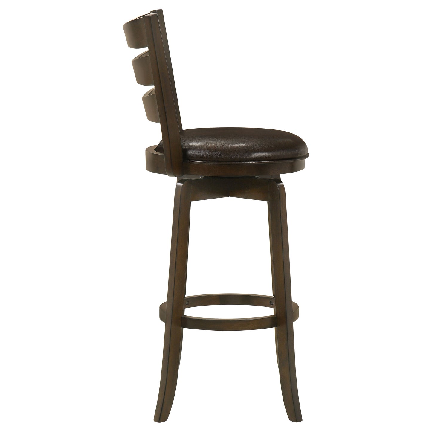 Coaster Murphy Ladder Back Counter Height Swivel Bar Stool Dark Cherry and Brown Counter Height