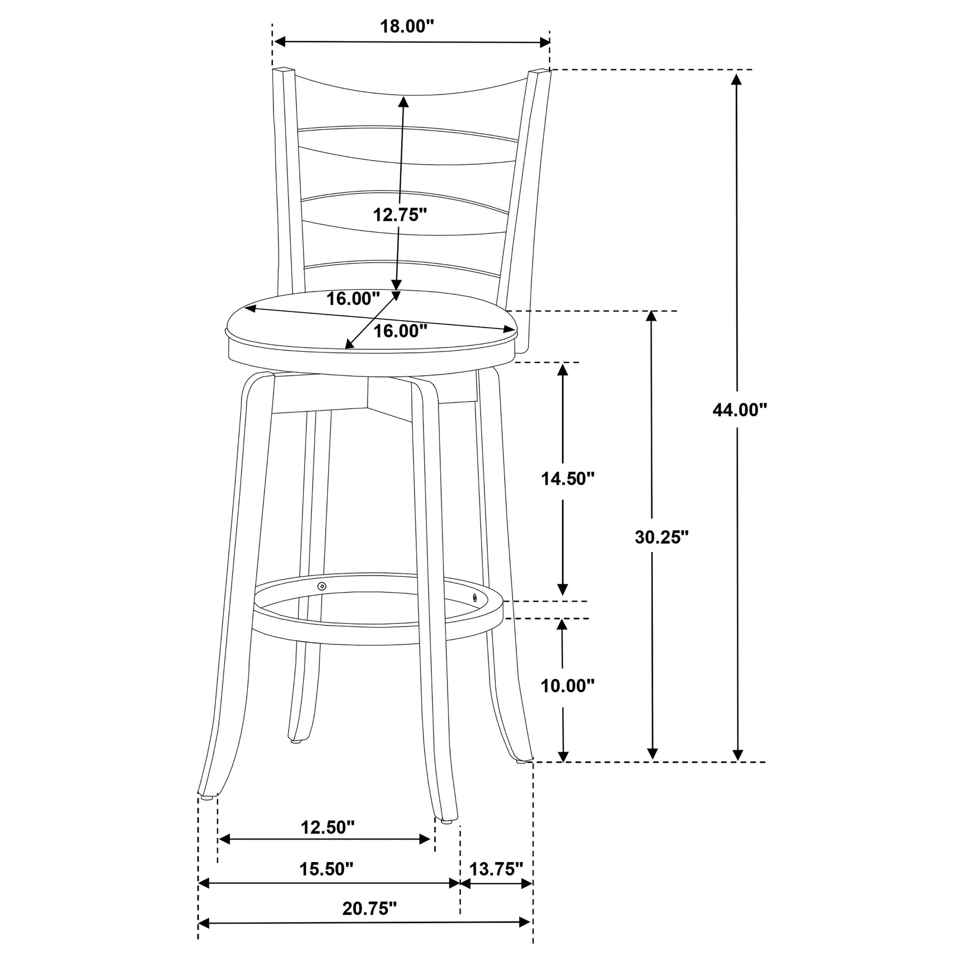 Coaster Murphy Ladder Back Counter Height Swivel Bar Stool Dark Cherry and Brown Counter Height