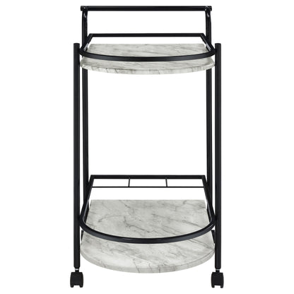 Desiree 2-tier Bar Cart with Casters Black