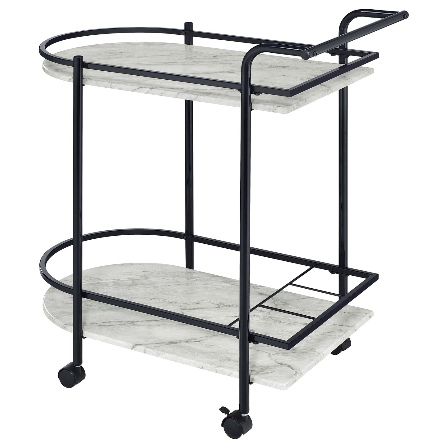 Desiree 2-tier Bar Cart with Casters Black