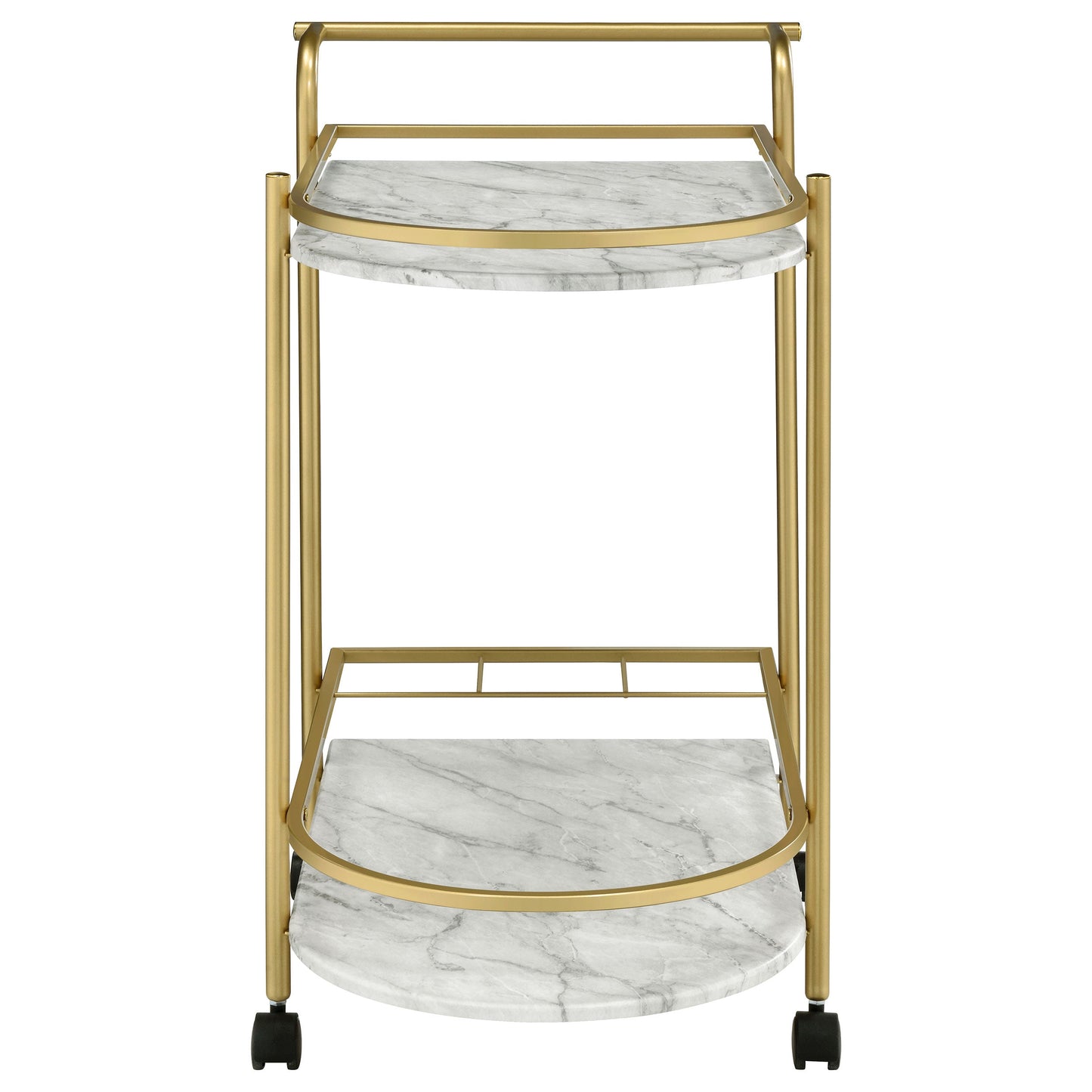 Desiree 2-tier Bar Cart with Casters Black