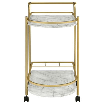 Desiree 2-tier Bar Cart with Casters Black