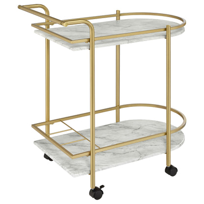 Desiree 2-tier Bar Cart with Casters Black