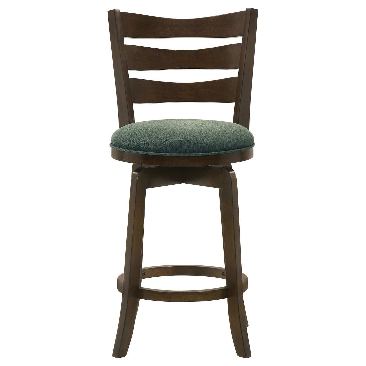 Coaster Murphy Ladder Back Counter Height Swivel Bar Stool Dark Cherry and Hunter Green Counter Height