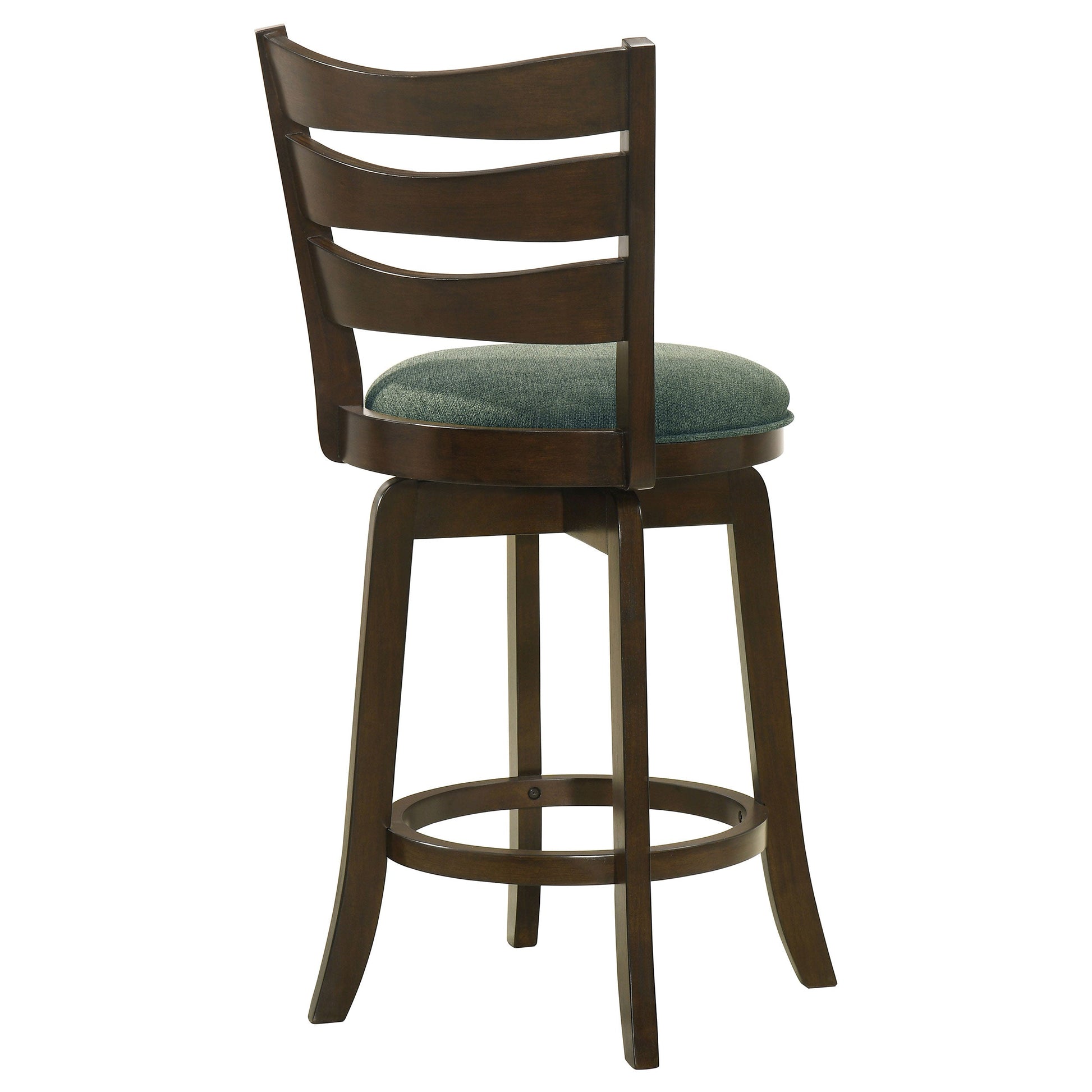 Coaster Murphy Ladder Back Counter Height Swivel Bar Stool Dark Cherry and Hunter Green Counter Height