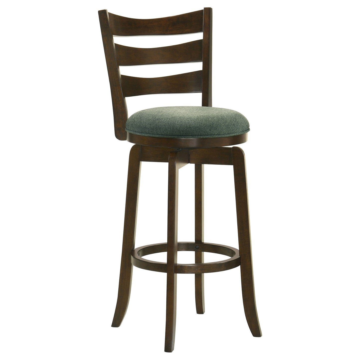 Coaster Murphy Ladder Back Counter Height Swivel Bar Stool Dark Cherry and Hunter Green Counter Height