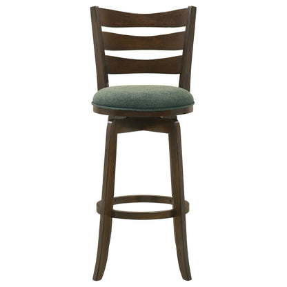 Coaster Murphy Ladder Back Counter Height Swivel Bar Stool Dark Cherry and Hunter Green Counter Height