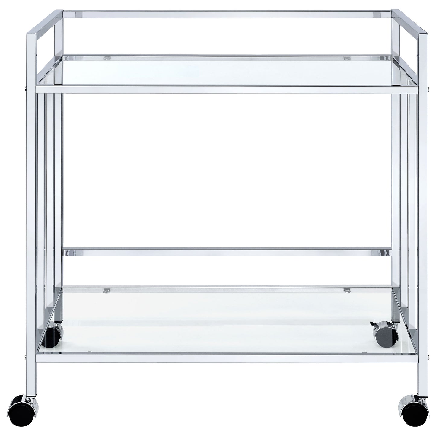 Cara Rectangular Glass Bar Cart Brass