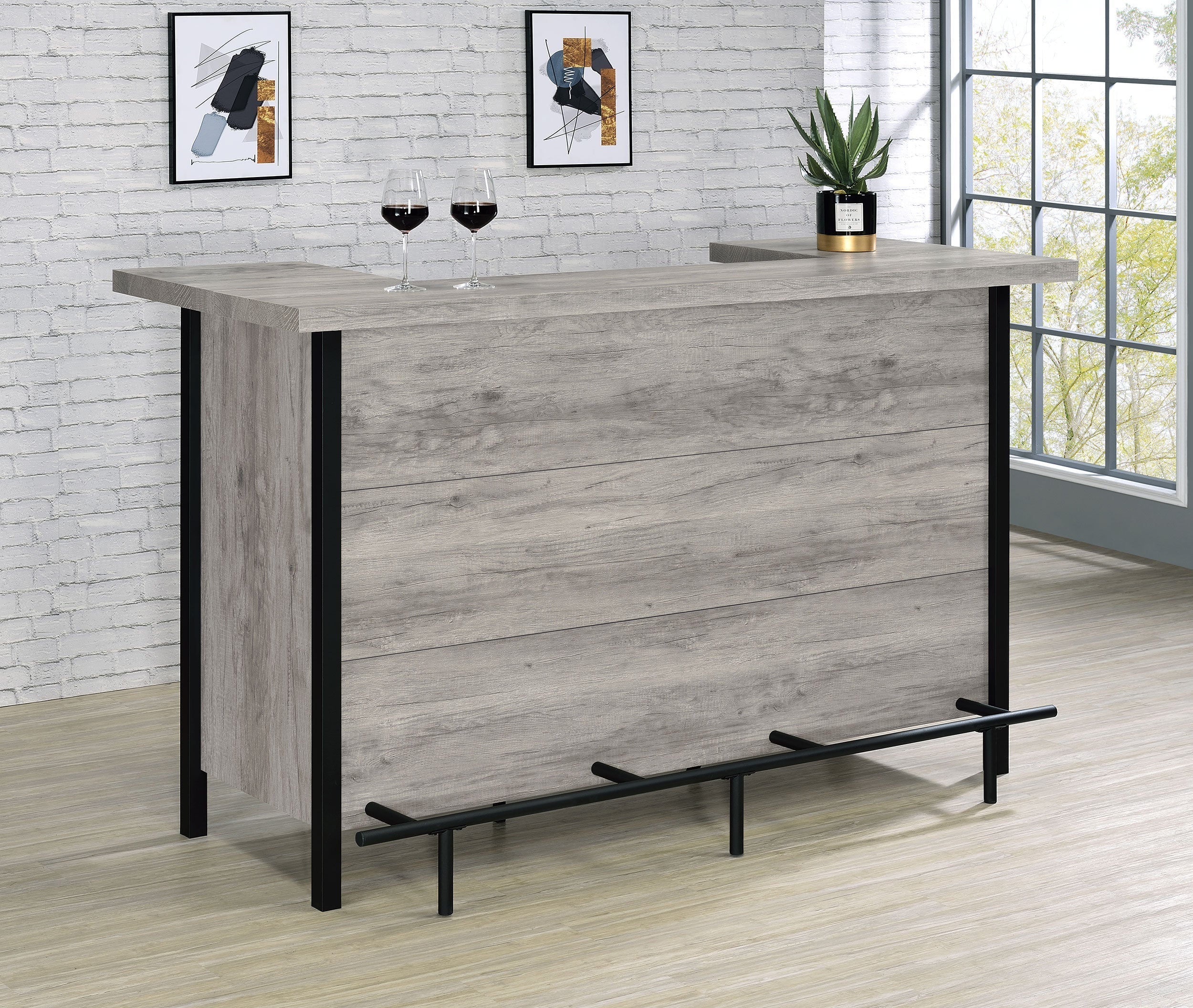 Bellemore Rectangular Storage Bar Unit Rustic Oak