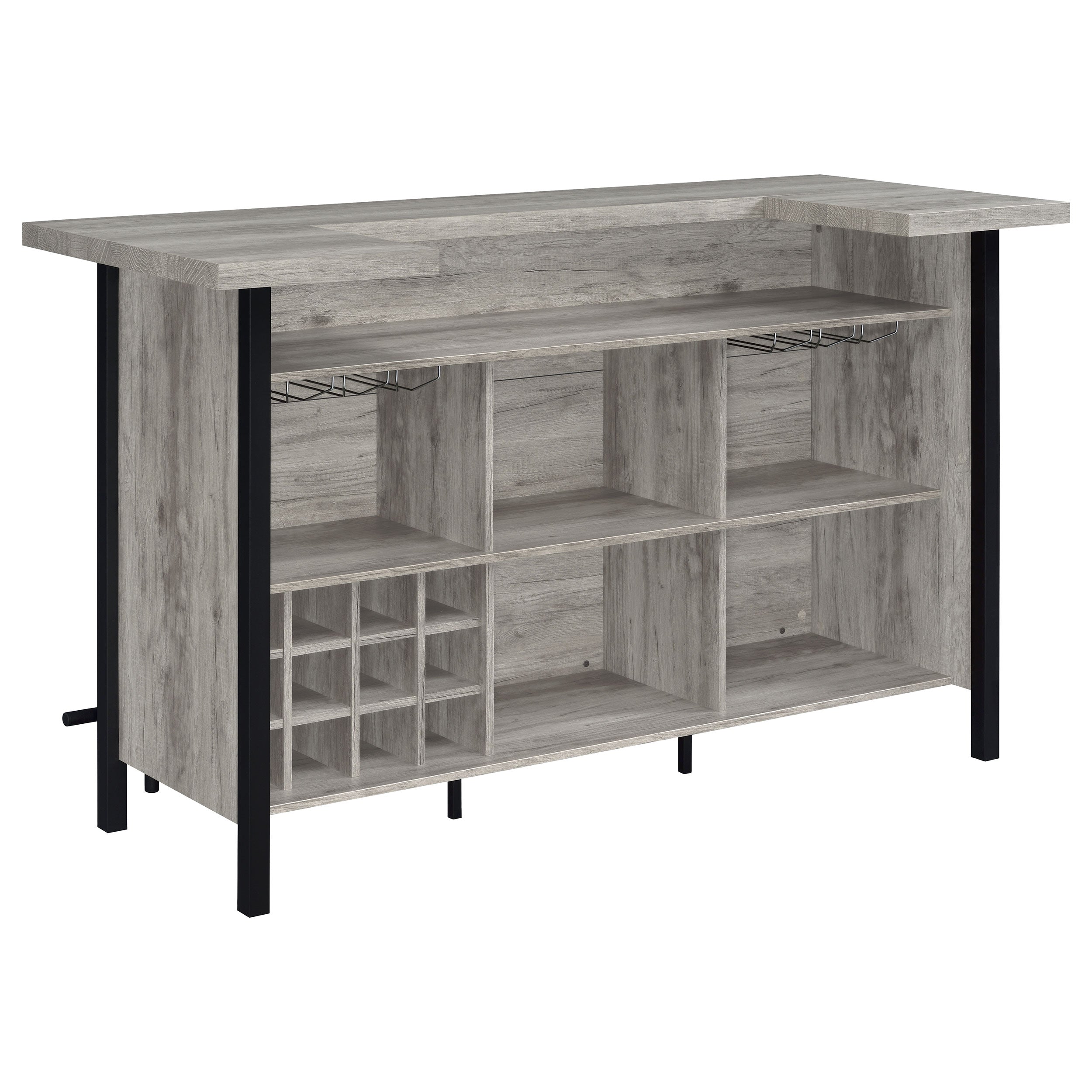 Bellemore Rectangular Storage Bar Unit Rustic Oak