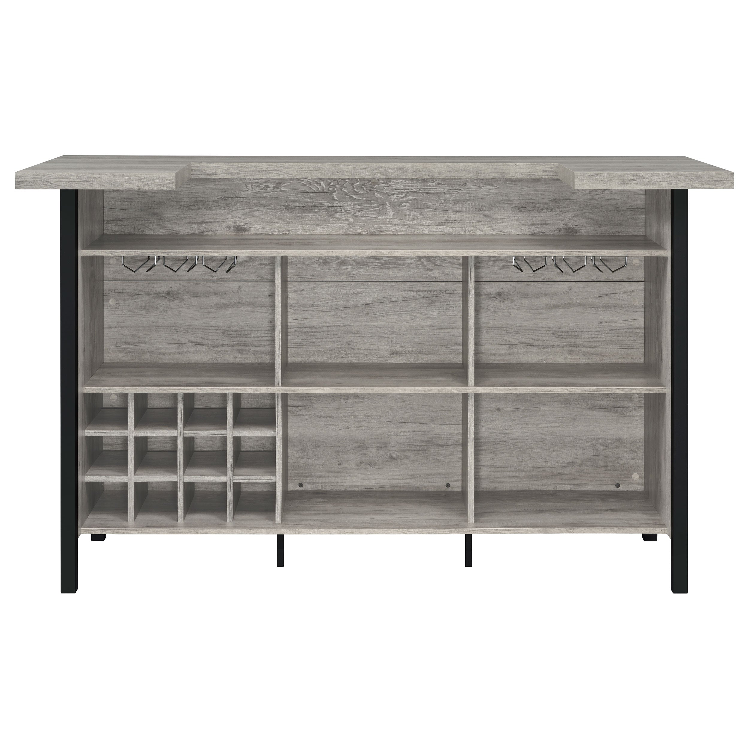 Bellemore Rectangular Storage Bar Unit Rustic Oak