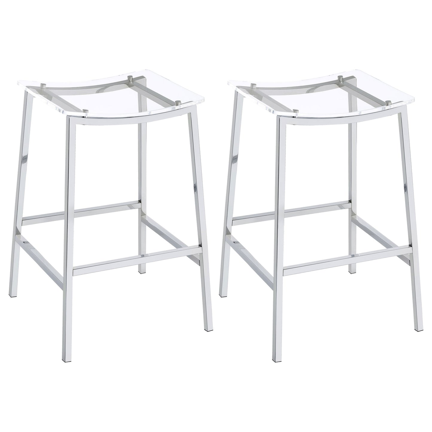 Coaster Jovani Acrylic Backless Bar Stools Clear and Chrome (Set of 2) Counter Height