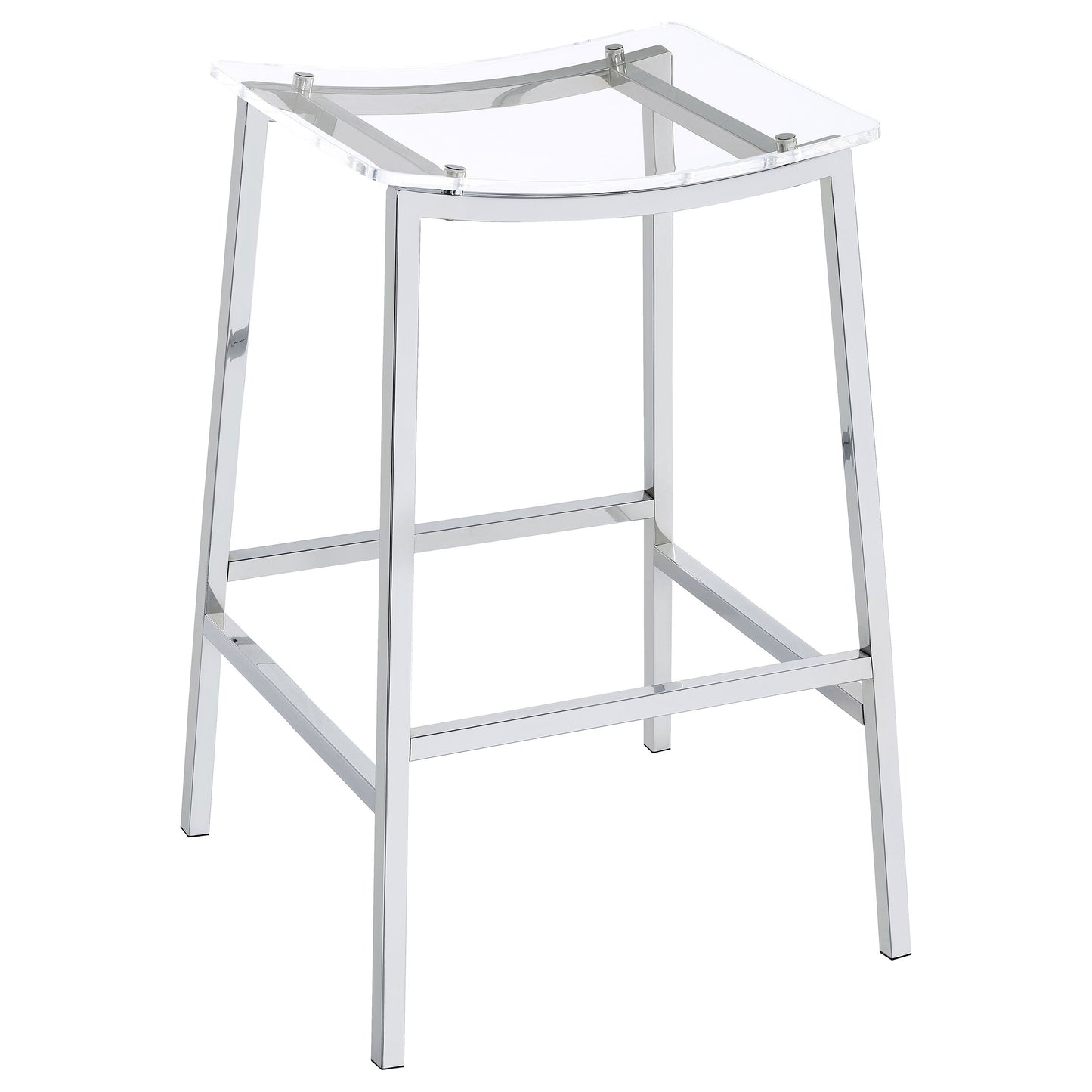 Coaster Jovani Acrylic Backless Bar Stools Clear and Chrome (Set of 2) Counter Height