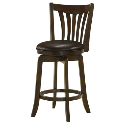 Coaster Lambert Counter Height Swivel Bar Stool with Upholstered Seat Dark Cherry Counter Height