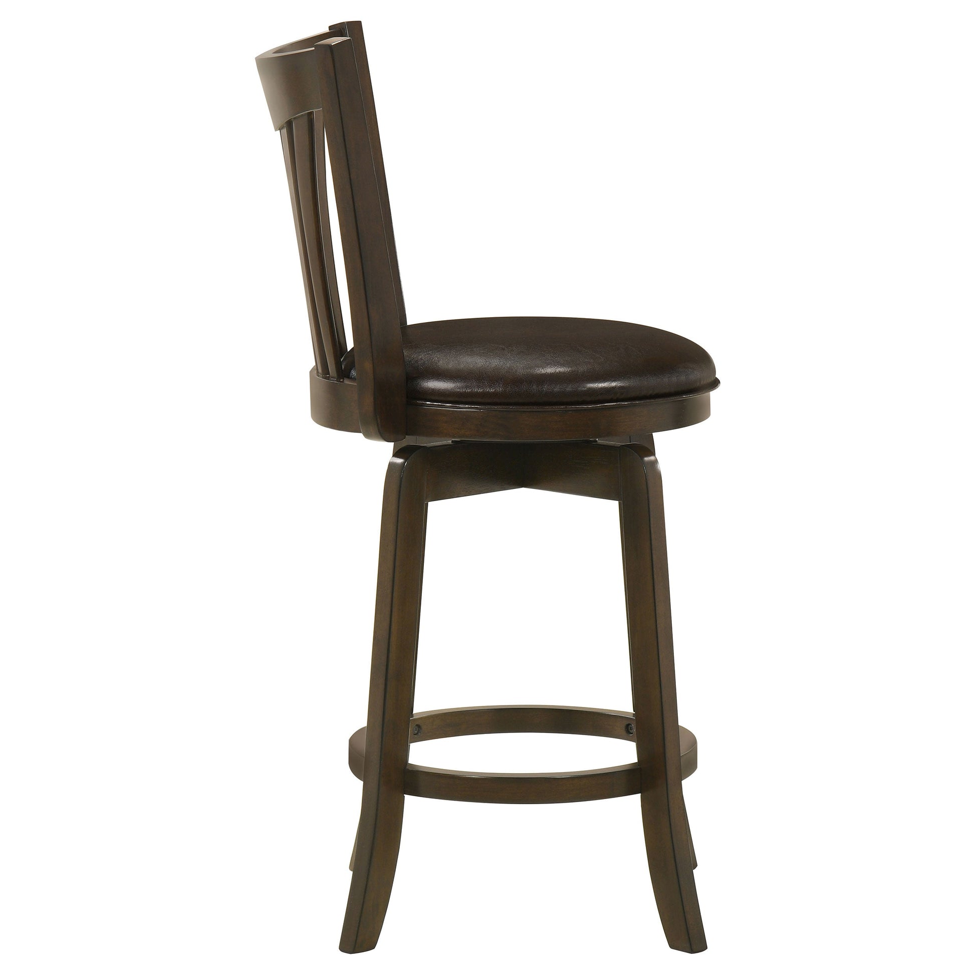 Coaster Lambert Counter Height Swivel Bar Stool with Upholstered Seat Dark Cherry Counter Height