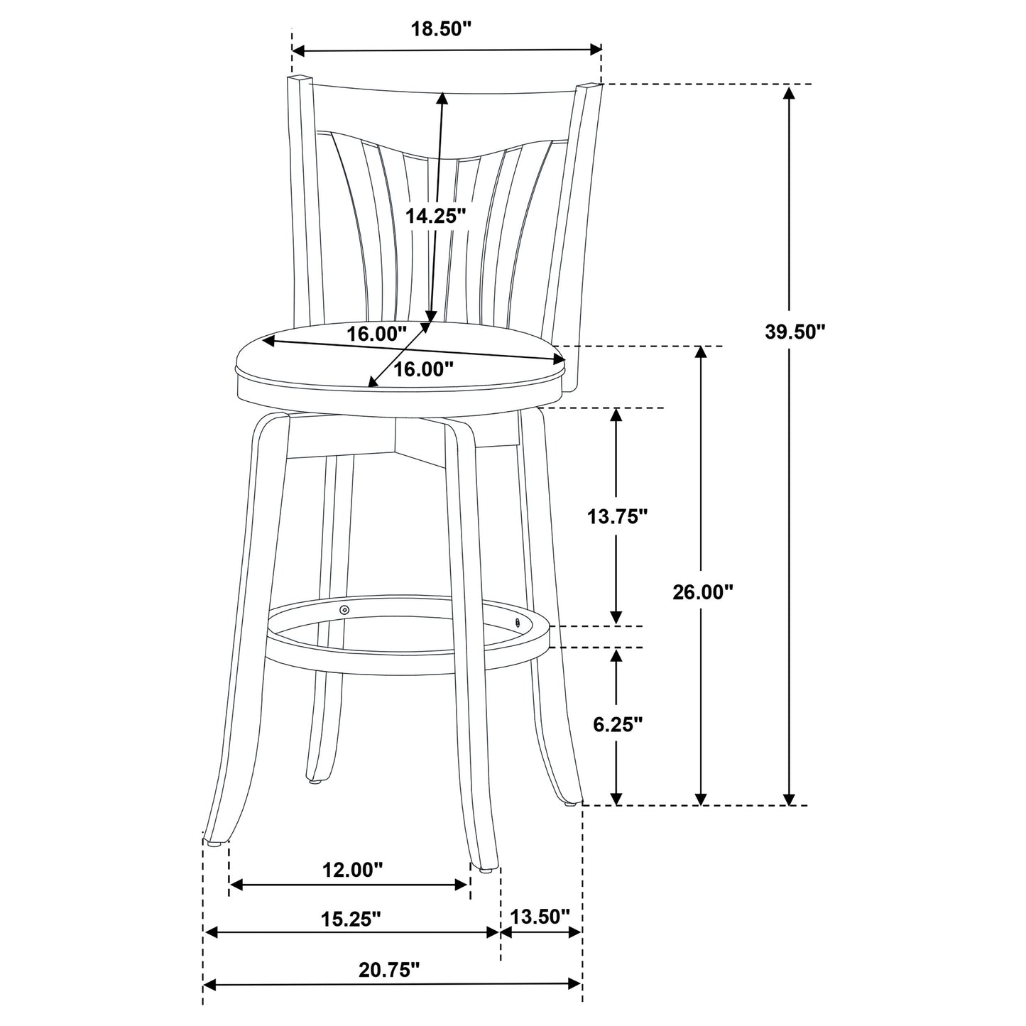 Coaster Lambert Counter Height Swivel Bar Stool with Upholstered Seat Dark Cherry Counter Height