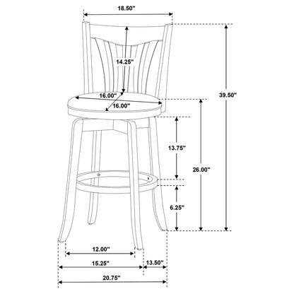 Coaster Lambert Counter Height Swivel Bar Stool with Upholstered Seat Dark Cherry Counter Height