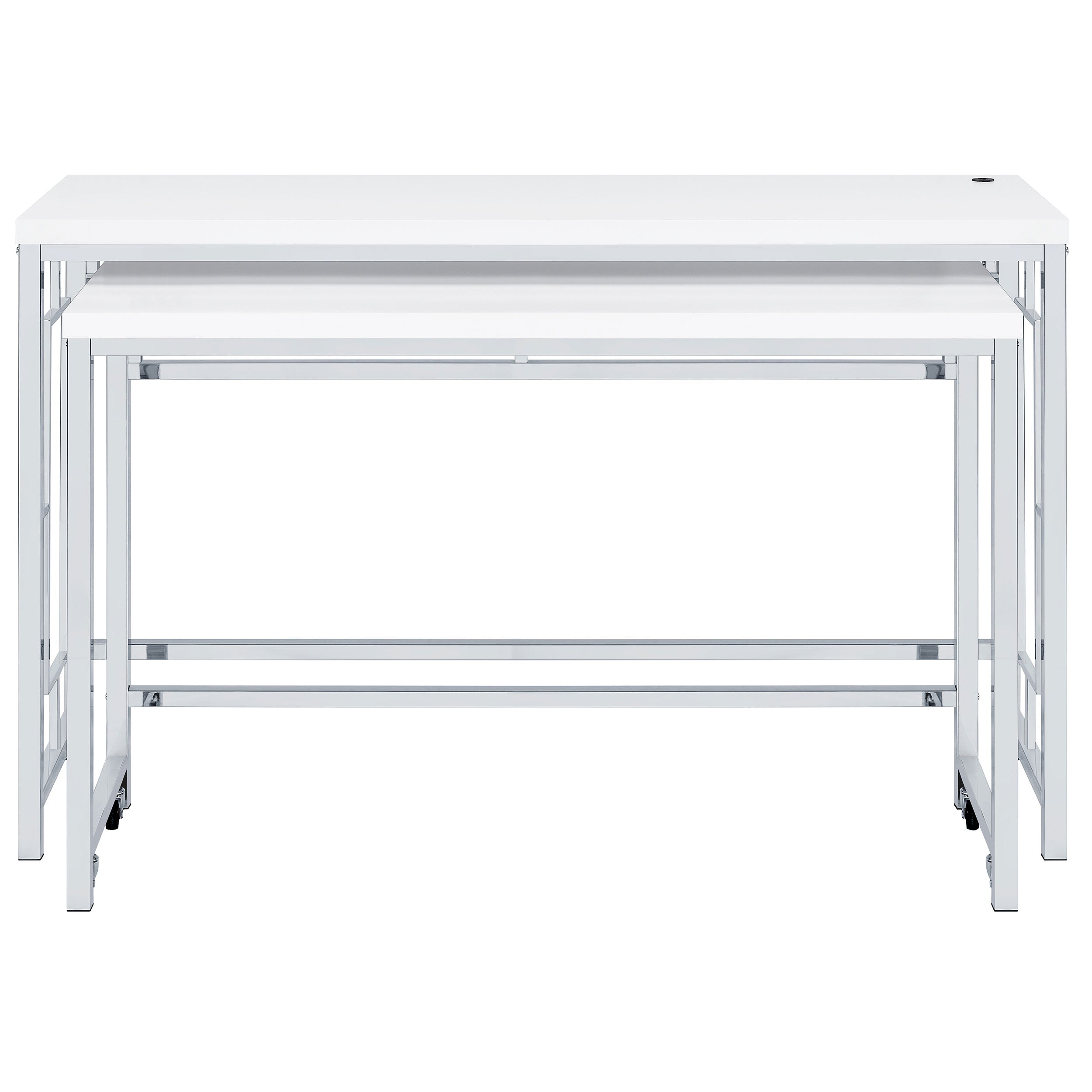 Jackson  Multipurpose Counter Height Table Set White and Chrome