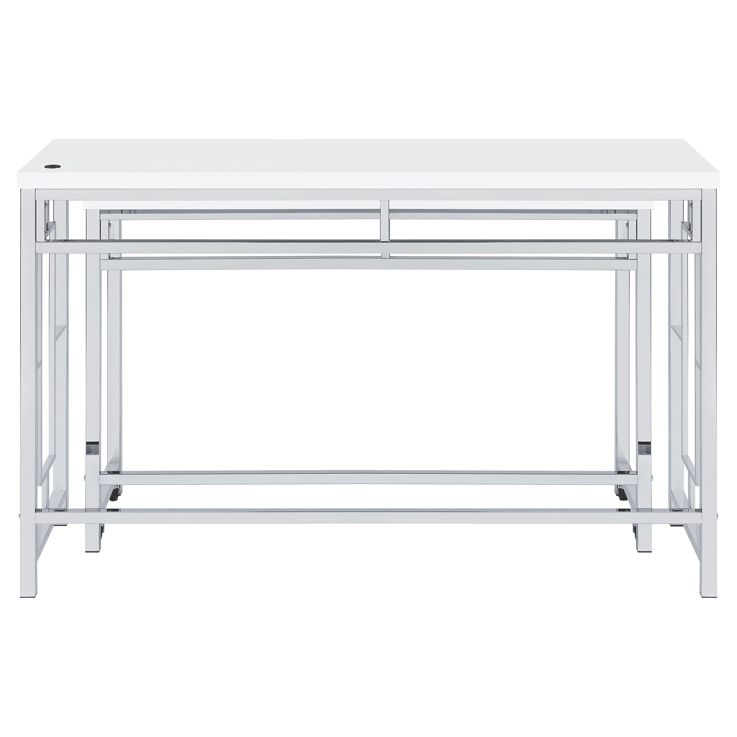 Jackson  Multipurpose Counter Height Table Set White and Chrome