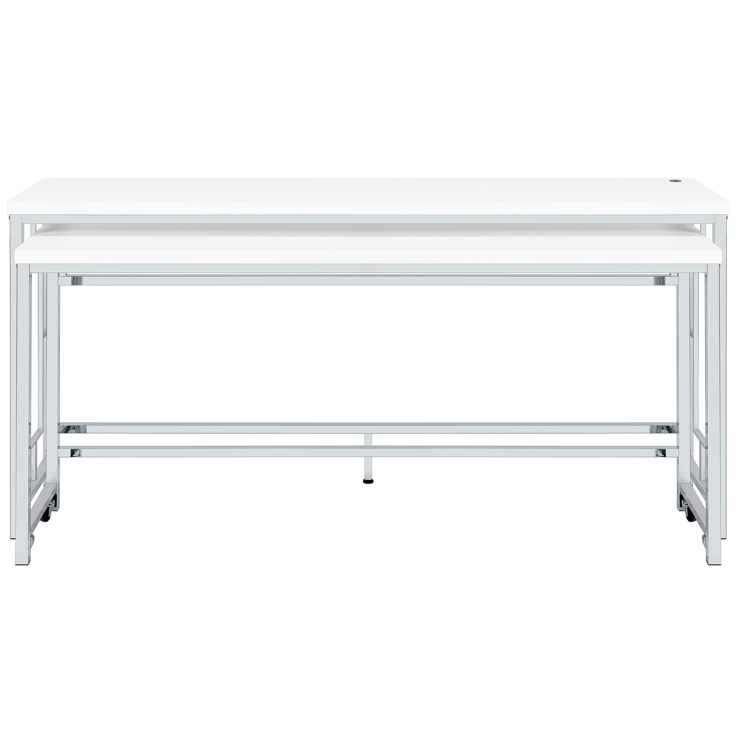 Jackson  Multipurpose Counter Height Table Set White and Chrome