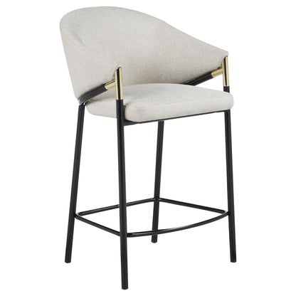 Coaster Chadwick Sloped Arm Bar Stools Beige and Glossy Black (Set of 2) Counter Height