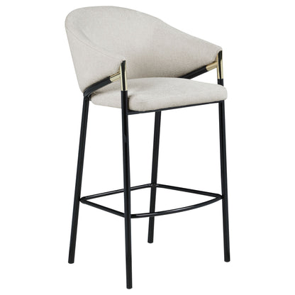 Coaster Chadwick Sloped Arm Bar Stools Beige and Glossy Black (Set of 2) Counter Height