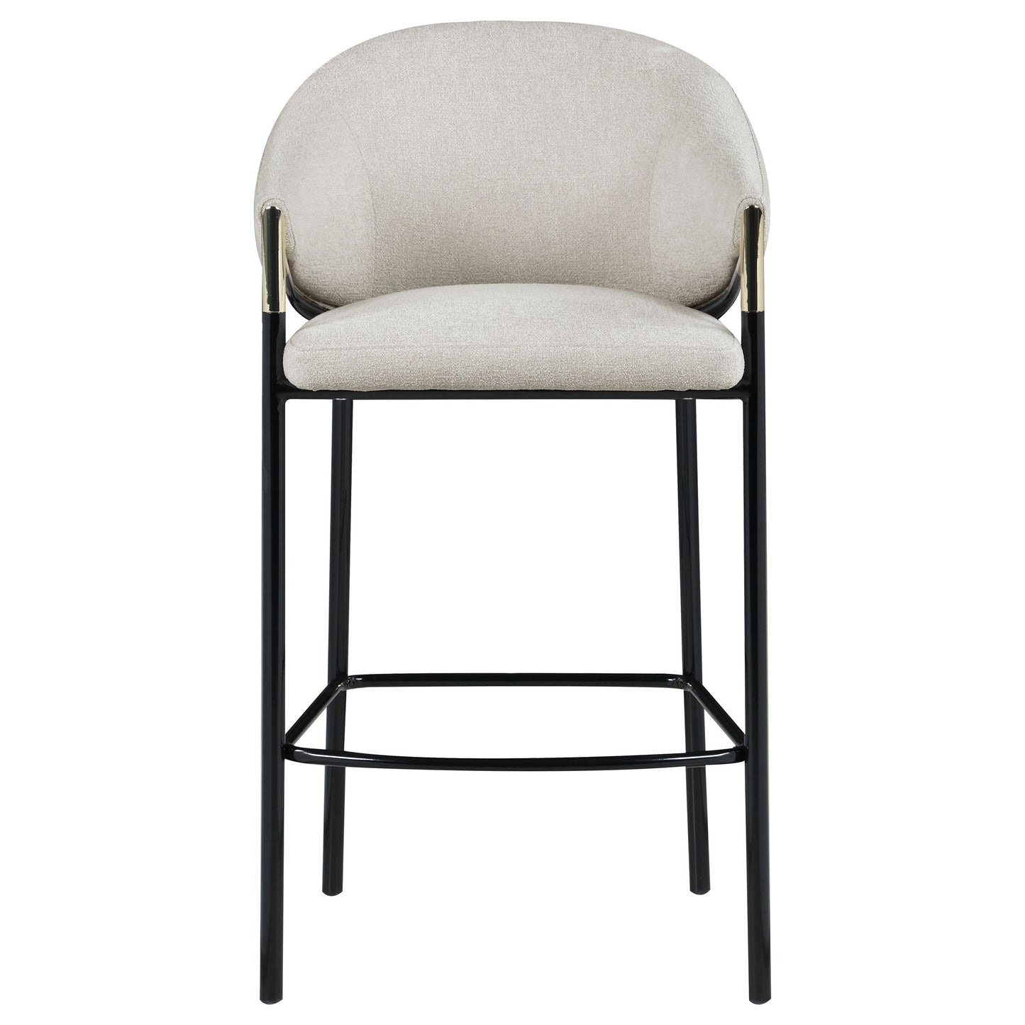 Coaster Chadwick Sloped Arm Bar Stools Beige and Glossy Black (Set of 2) Counter Height