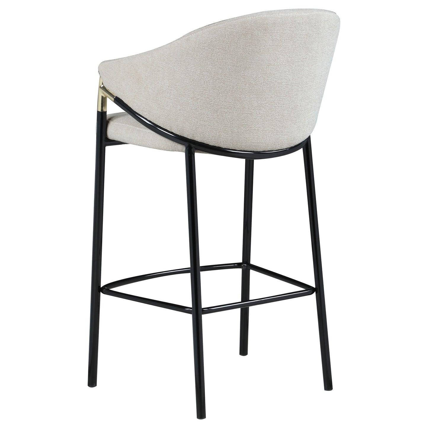 Coaster Chadwick Sloped Arm Bar Stools Beige and Glossy Black (Set of 2) Counter Height