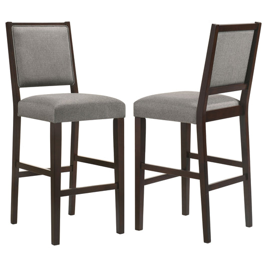 Bedford Fabric Upholstered Bar Chair Grey (Set of 2)