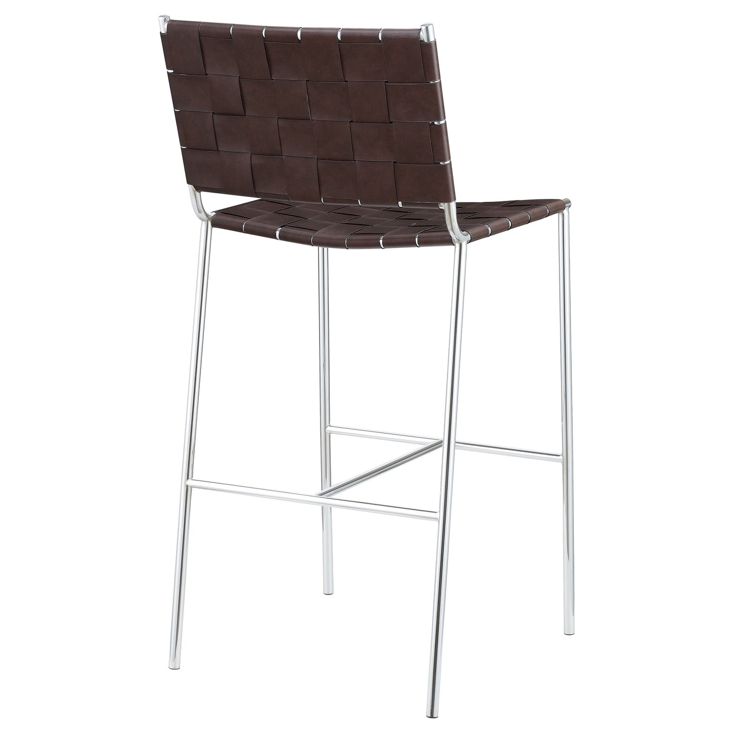 Coaster Adelaide Upholstered Bar Stool with Open Back Brown and Chrome Default Title