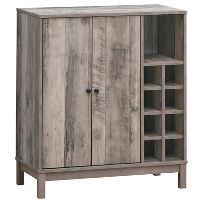 Cheyenne 2-door Wine Cabinet with Stemware Rack Weathered Acacia