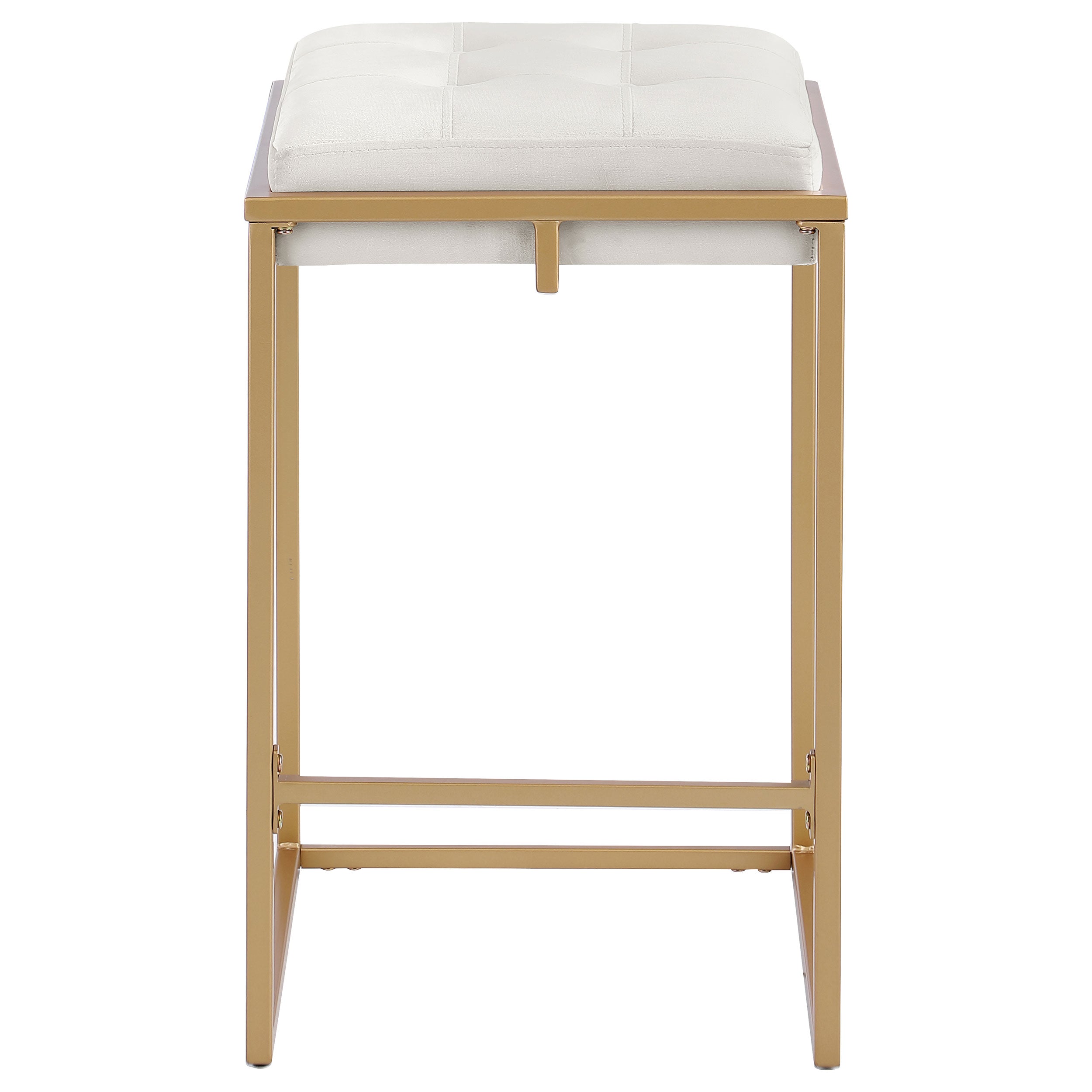 Nadia Square Padded Seat Bar Stool (Set of 2) Beige and Gold